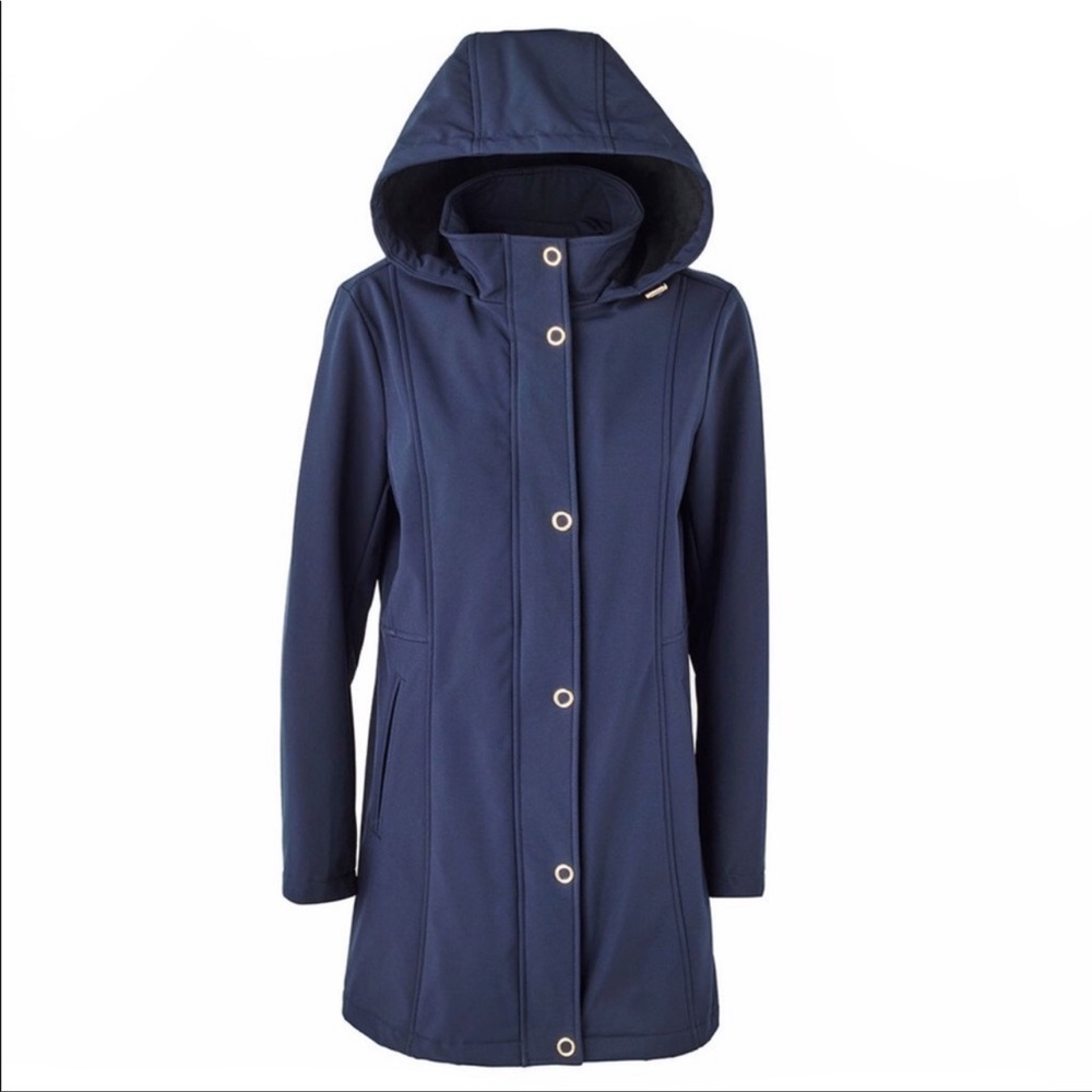 Anne Klein Softshell Snap Front Hooded Jacket